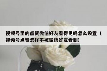 视频号里的点赞微信好友看得见吗怎么设置（视频号点赞怎样不被微信好友看到）