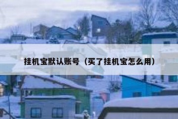 挂机宝默认账号（买了挂机宝怎么用）