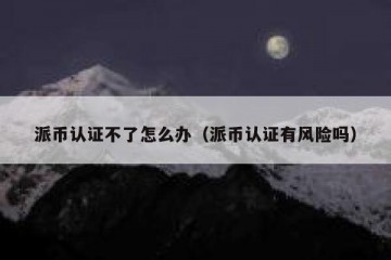 派币认证不了怎么办（派币认证有风险吗）