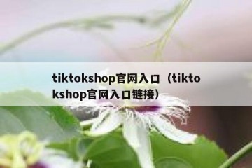 tiktokshop官网入口（tiktokshop官网入口链接）