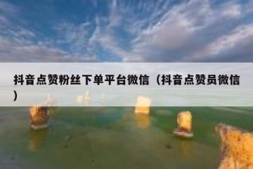 抖音点赞粉丝下单平台微信（抖音点赞员微信）