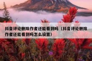 抖音评论删除作者还能看到吗（抖音评论删除作者还能看到吗怎么设置）