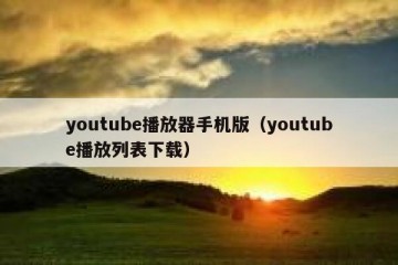 youtube播放器手机版（youtube播放列表下载）