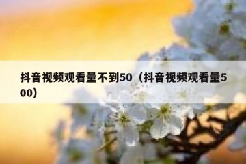 抖音视频观看量不到50（抖音视频观看量500）