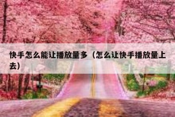 快手怎么能让播放量多（怎么让快手播放量上去）