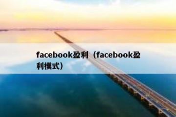 facebook盈利（facebook盈利模式）