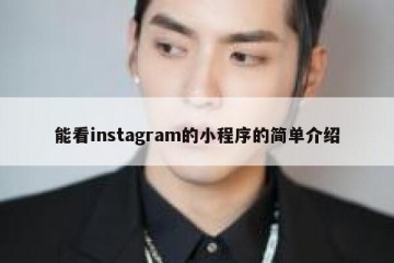 能看instagram的小程序的简单介绍