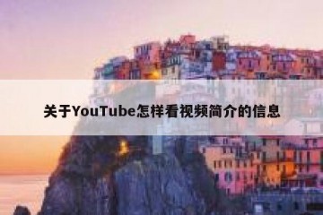 关于YouTube怎样看视频简介的信息