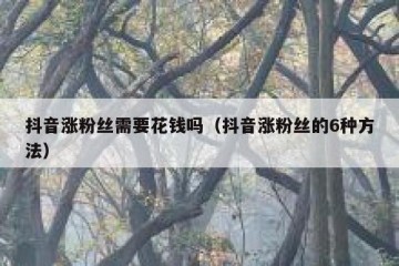抖音涨粉丝需要花钱吗（抖音涨粉丝的6种方法）