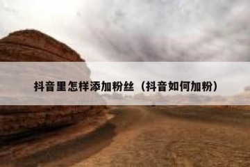 抖音里怎样添加粉丝（抖音如何加粉）