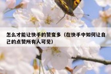 怎么才能让快手的赞变多（在快手中如何让自己的点赞所有人可见）