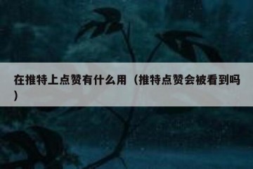 在推特上点赞有什么用（推特点赞会被看到吗）
