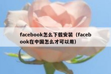 facebook怎么下载安装（facebook在中国怎么才可以用）