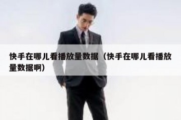 快手在哪儿看播放量数据（快手在哪儿看播放量数据啊）