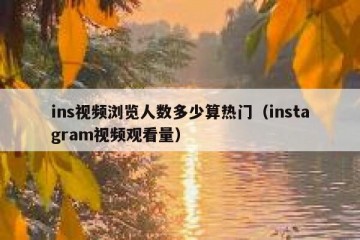 ins视频浏览人数多少算热门（instagram视频观看量）