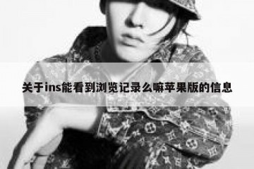 关于ins能看到浏览记录么嘛苹果版的信息