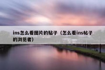 ins怎么看图片的贴子（怎么看ins帖子的浏览者）