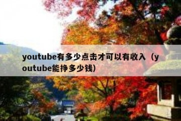 youtube有多少点击才可以有收入（youtube能挣多少钱）