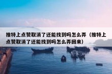 推特上点赞取消了还能找到吗怎么弄（推特上点赞取消了还能找到吗怎么弄回来）