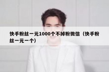 快手粉丝一元1000个不掉粉微信（快手粉丝一元一个）