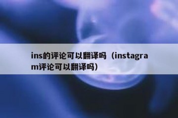 ins的评论可以翻译吗（instagram评论可以翻译吗）