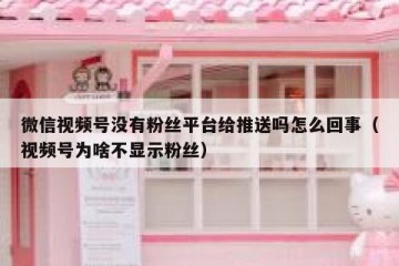 微信视频号没有粉丝平台给推送吗怎么回事（视频号为啥不显示粉丝）