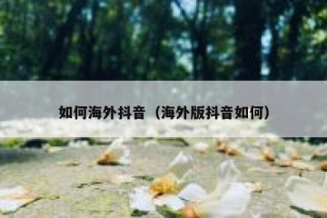 如何海外抖音（海外版抖音如何）