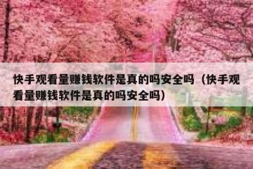 快手观看量赚钱软件是真的吗安全吗（快手观看量赚钱软件是真的吗安全吗）