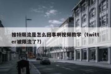 推特限流是怎么回事啊视频教学（twitter被限流了?）