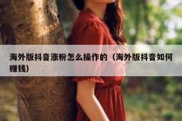 海外版抖音涨粉怎么操作的（海外版抖音如何赚钱）