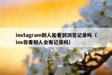 instagram别人能看到浏览记录吗（ins你看别人会有记录吗）