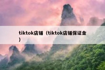 tiktok店铺（tiktok店铺保证金）