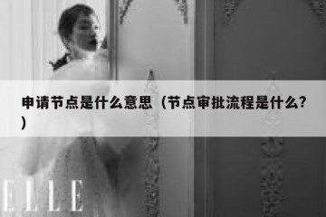 申请节点是什么意思（节点审批流程是什么?）
