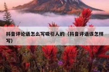 抖音评论语怎么写吸引人的（抖音评语该怎样写）