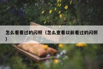 怎么看看过的闪照（怎么查看以前看过的闪照）