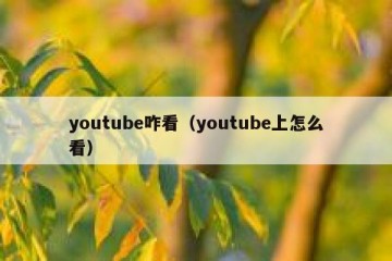 youtube咋看（youtube上怎么看）