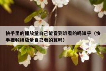 快手里的播放量自己能看到谁看的吗知乎（快手视频播放量自己看的算吗）