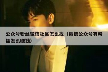 公众号粉丝微信社区怎么找（微信公众号有粉丝怎么赚钱）