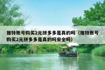 推特账号购买2元拼多多是真的吗（推特账号购买2元拼多多是真的吗安全吗）