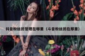 抖音粉丝团管理在哪里（斗音粉丝团在那里）