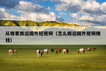 从哪里搬运国外短视频（怎么搬运国外视频赚钱）