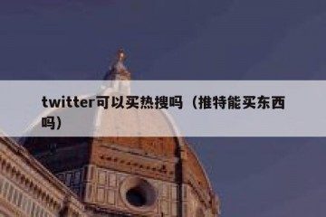 twitter可以买热搜吗（推特能买东西吗）