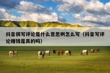 抖音撰写评论是什么意思啊怎么写（抖音写评论赚钱是真的吗）