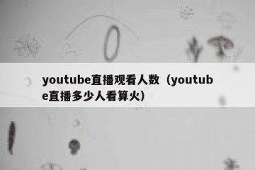 youtube直播观看人数（youtube直播多少人看算火）