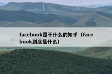 facebook是干什么的知乎（facebook到底是什么）