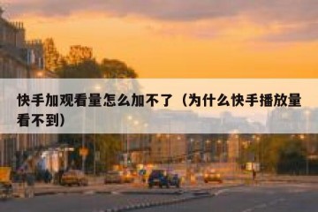 快手加观看量怎么加不了（为什么快手播放量看不到）