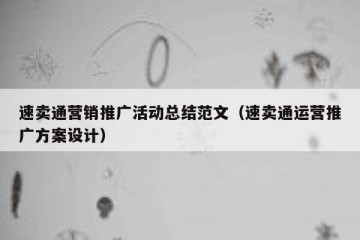 速卖通营销推广活动总结范文（速卖通运营推广方案设计）