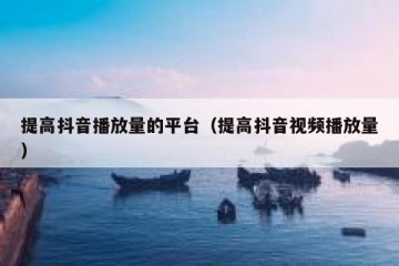 提高抖音播放量的平台（提高抖音视频播放量）