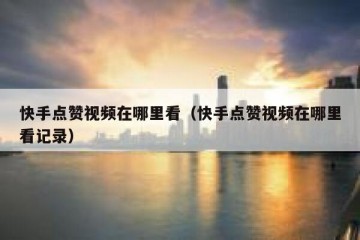 快手点赞视频在哪里看（快手点赞视频在哪里看记录）