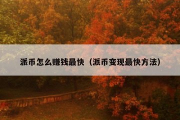 派币怎么赚钱最快（派币变现最快方法）